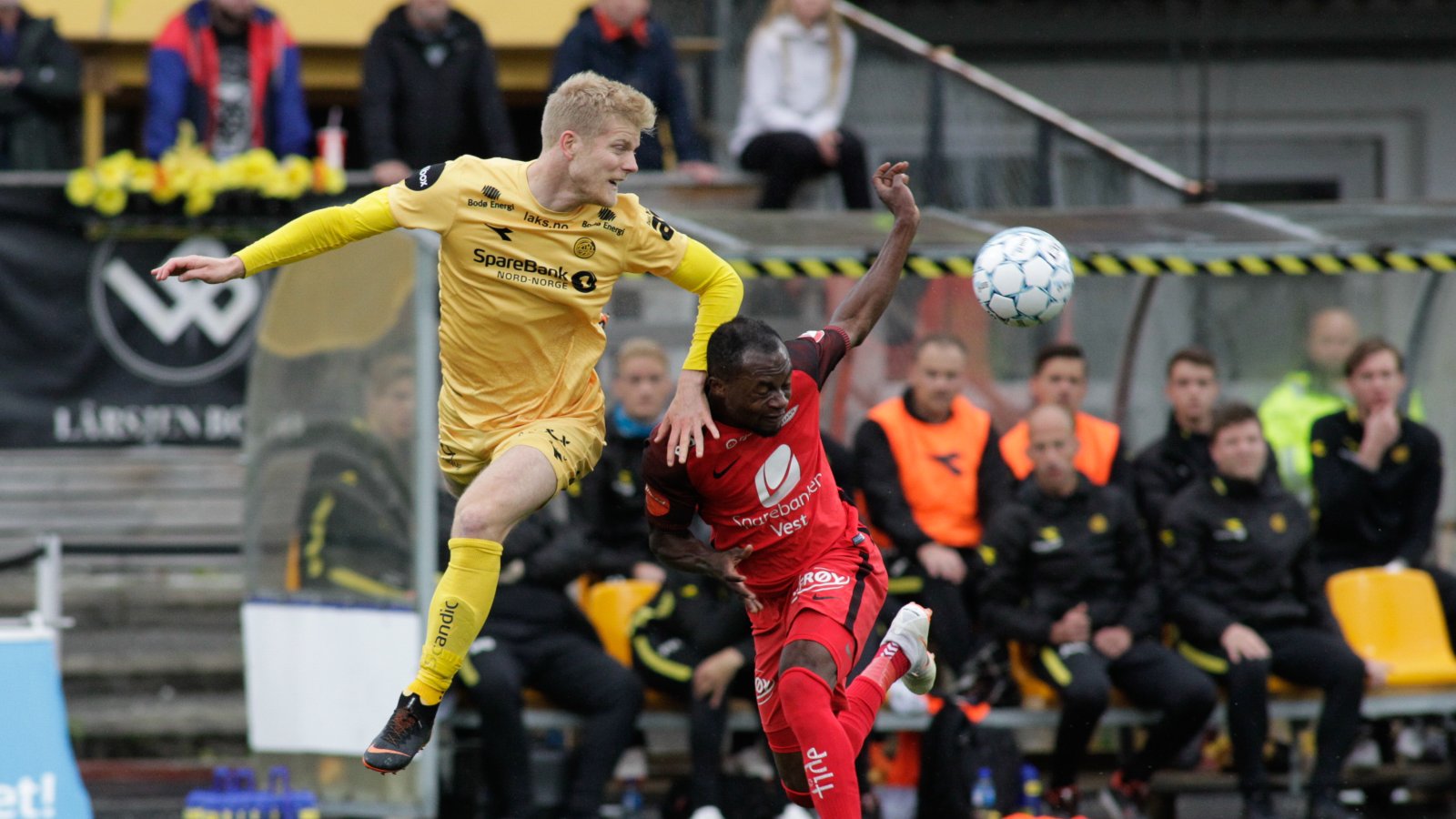 Emil Jonassen under Eliteseriekampen mellom Bodø/Glimt og Brann på Aspmyra stadion.