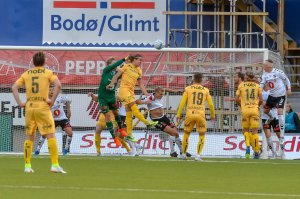 Bodø/Glimt mot Odd på Aspmyra i 2018.