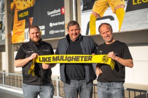 Markus Fodstad, Frank Andersen og Runar Berg. Bodø/Glimt inngår samarbeid med Ringnes. 