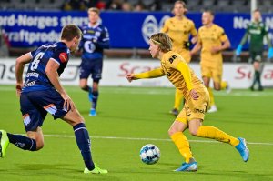 Jens Petter Hauge i kampen mot Kristiansund hjemme 2019.