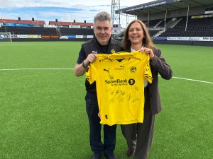 Daglig leder Frode Thomassen og Nina Hovland i Novo Nordisk