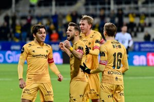 Det ble full jubel blant glimtspillerne etter Zinckernagels scoring mot Rosenborg på Aspmyra sist helg