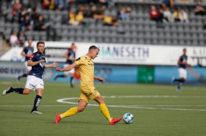 Marius Lode i kampen mot Viking på Aspmyra 2019. 