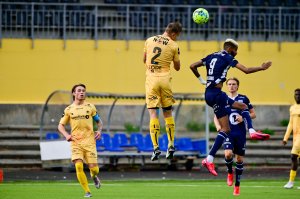 Marius Lode i kampen mot Kristiansund på Aspmyra i 2020.