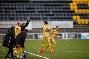 Geir André Herrem, Amour Layouni og Trond Olsen under kampen mot Sandefjord. 