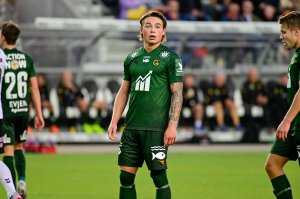 Patrick Berg i den grønne bærekraftsdrakten i bortekampen mot Odd i 2019. Action Now. 