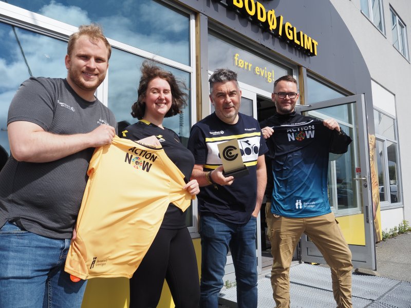 Markus Fodstad, Benedicte Halvorsen, Frode Thomassen og Tom Steffensen da Action Now vant "Årets sponsorat" i 2021.