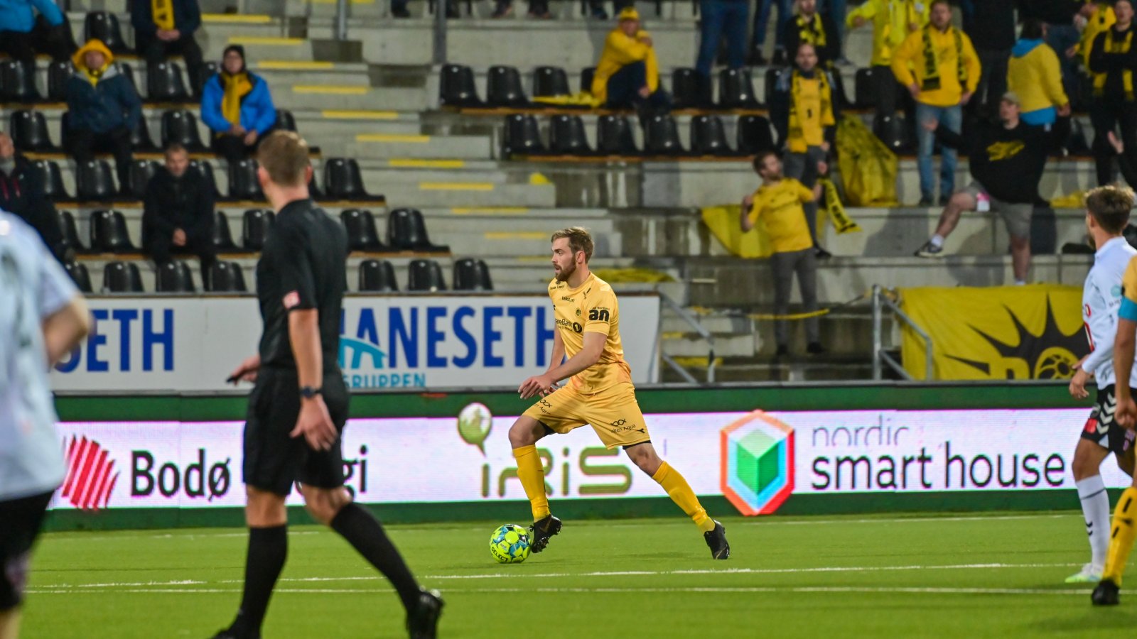 Brede Moe under kampen mot Odd på Aspmyra i 2020. 