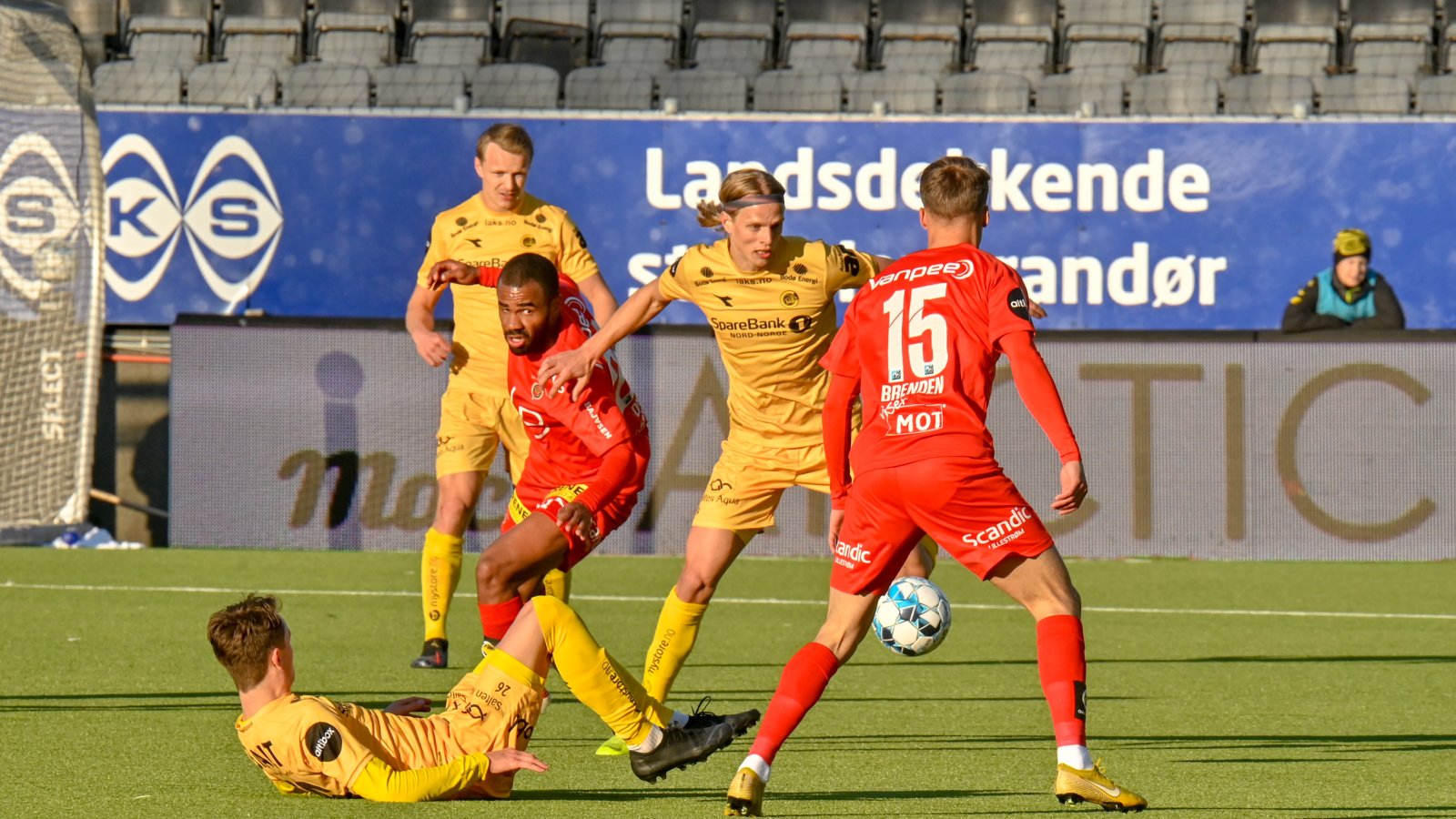Bodø/Glimt under kampen mot Lillestrøm på Aspmyra.