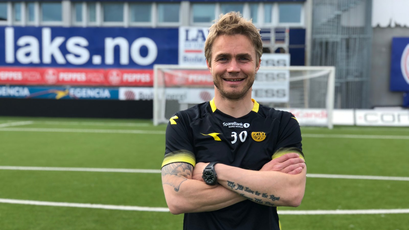 Trond Olsen foran målet han satt inn 2-0 mot Tromsø i.