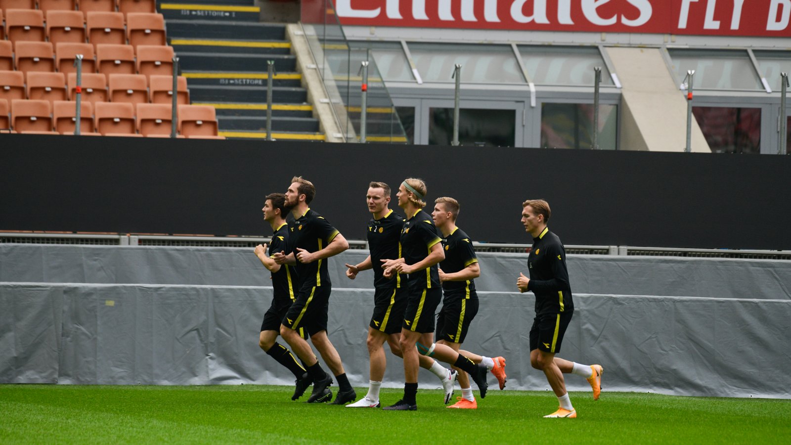 Trening på San Siro før kampen mot AC Milan. 