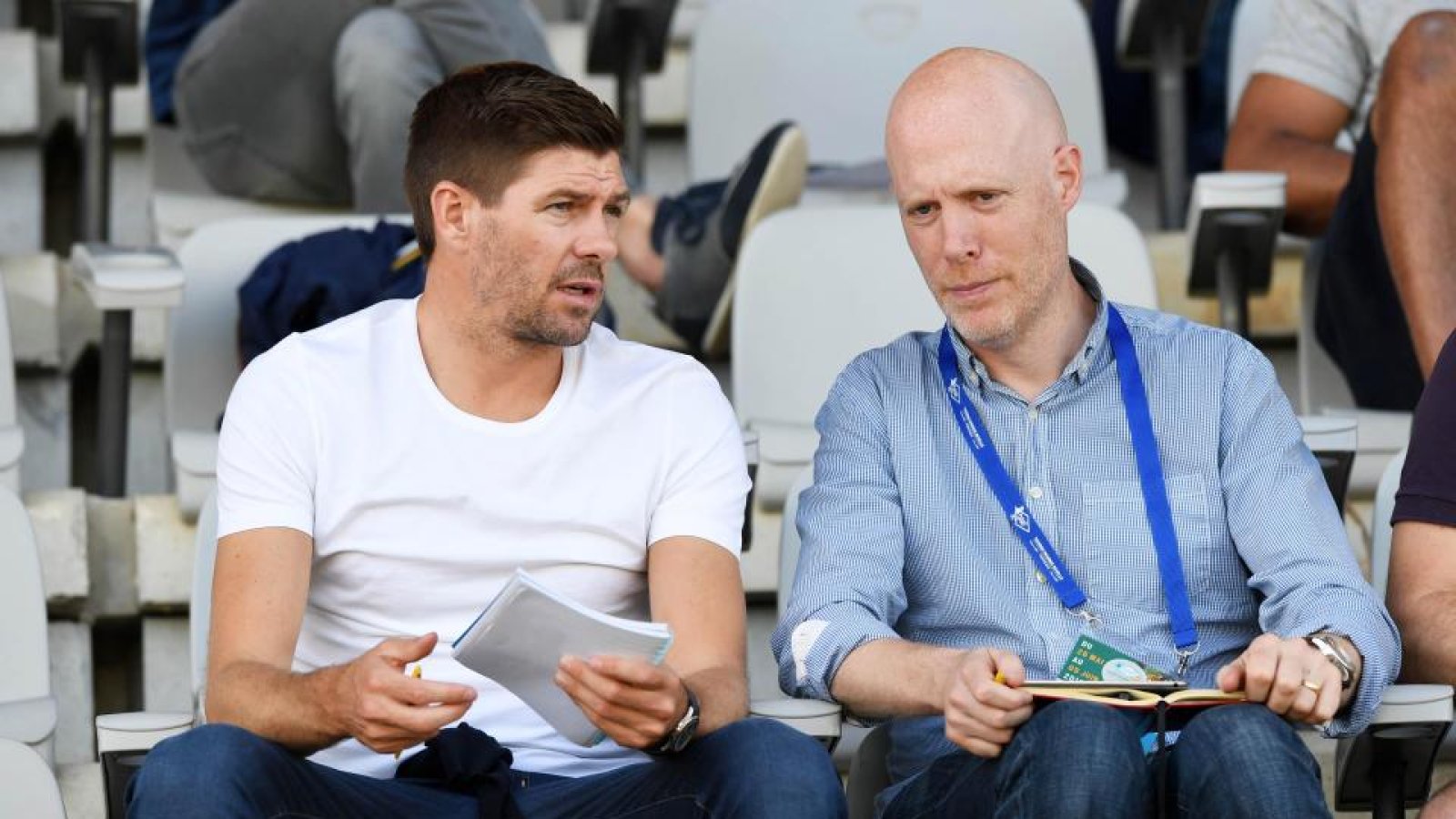 Steven Gerrard og Gregg Broughton under UEFA Pro lisens-kurset. 