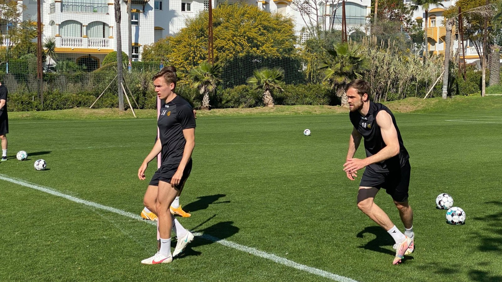 Morten Konradsen og Brede Moe på treningsleir på Marbella 2021.