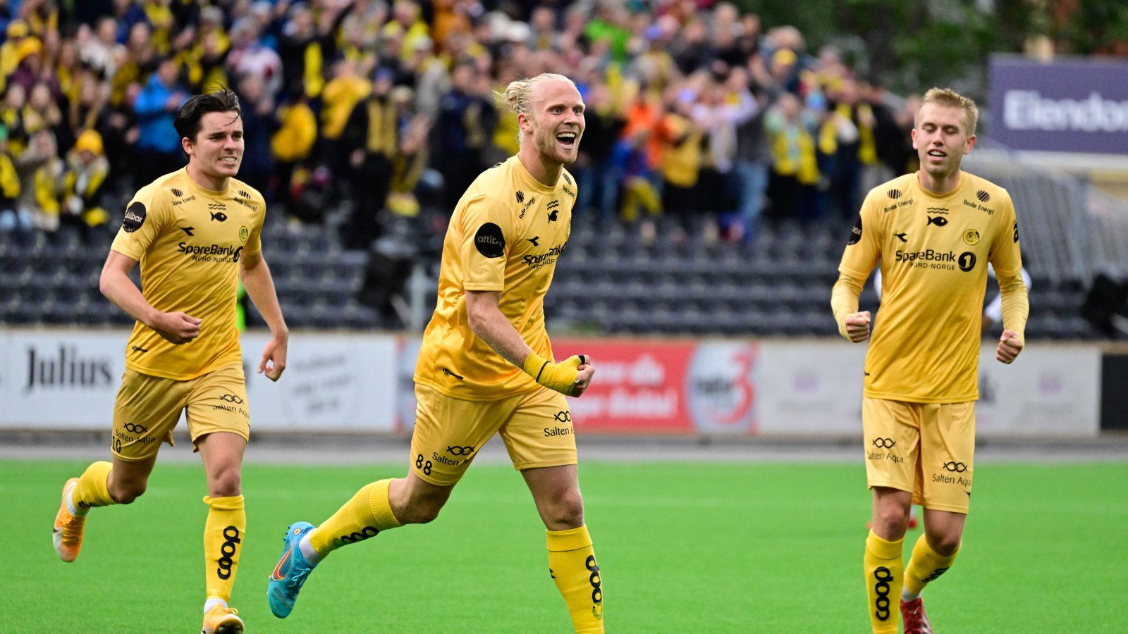 Lars-Jørgen Salvesen debuterte på A-laget til Glimt unde kampen mot Zalagiris på Aspmyra 2022 og scoret samtidig sitt første mål for klubben.