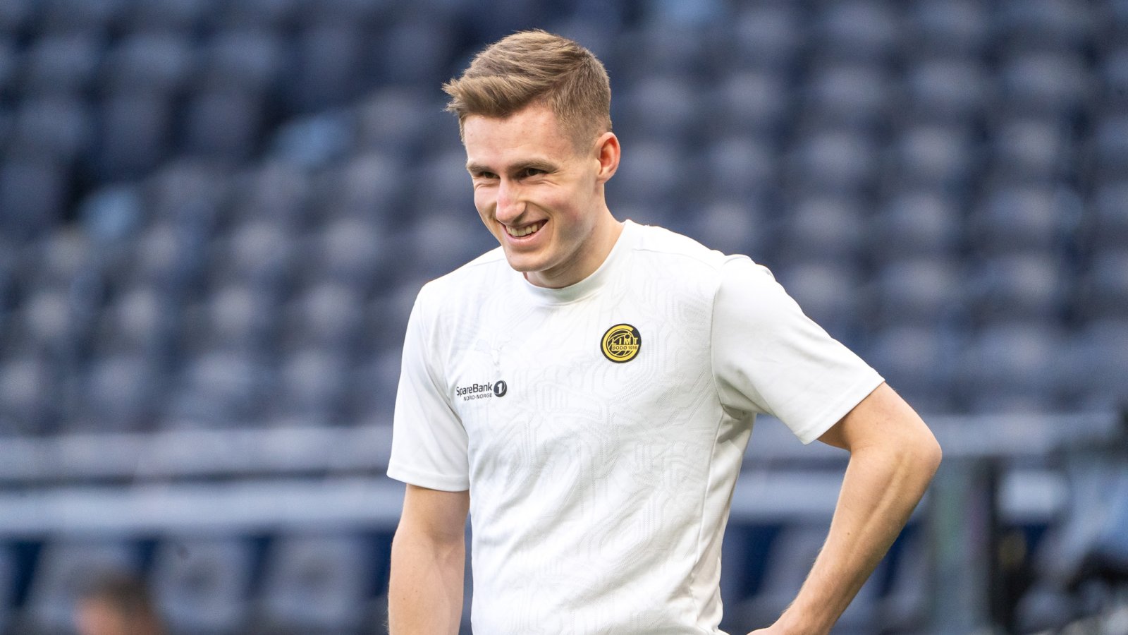 Fredrik Sjøvold på trening dagen før kampen mot Tottenham i London i mai 2025