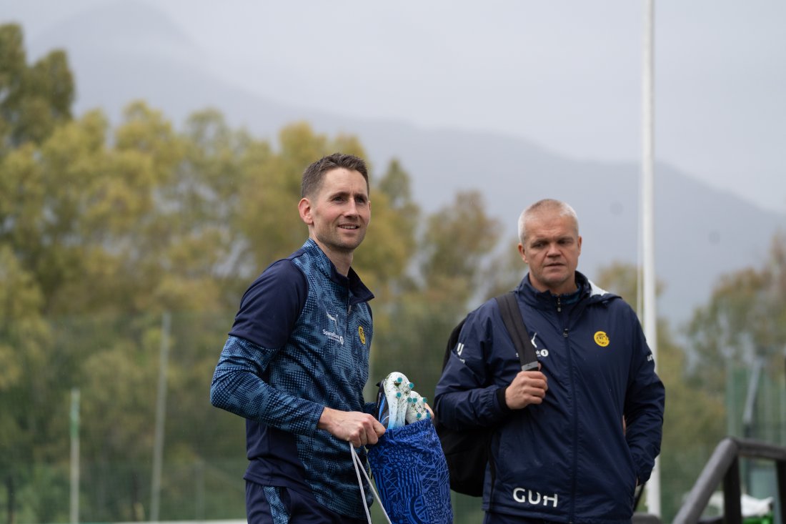 Martin Reier på plass på sin første trening som Glimt-trener