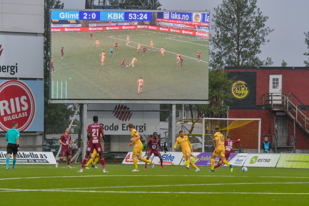 Det stod 2-0 til pause på Aspmyra i kampen mellom Bodø/Glimt og Kristiansund.