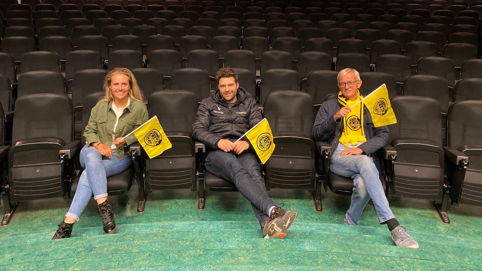 Benedikte Schuitema, Ørjan Heldal og Erik Jørgensen i Fram Kino.