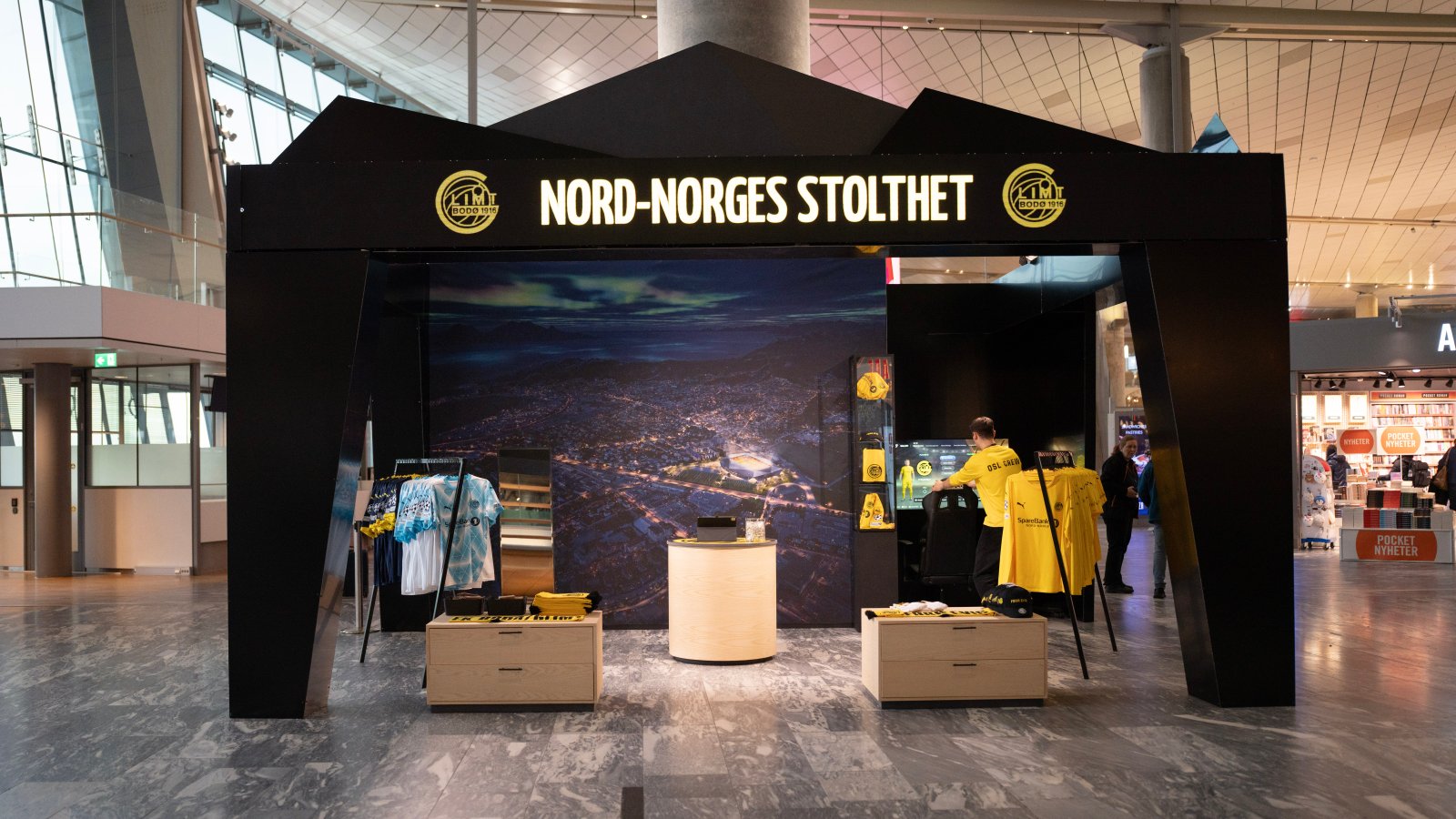 Bodø/Glimt-butikken på Gardermoen 