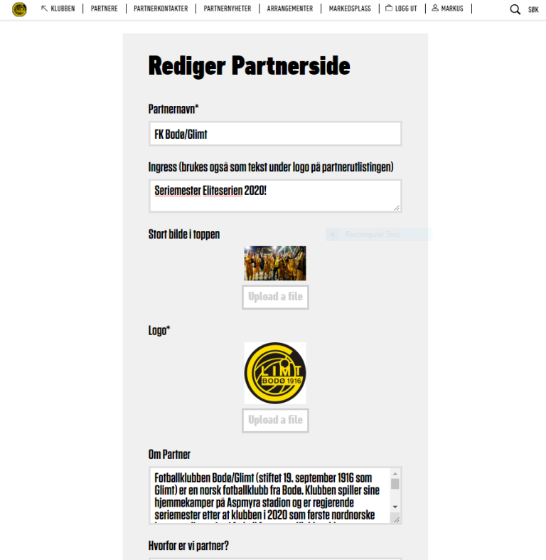 rediger partnerside